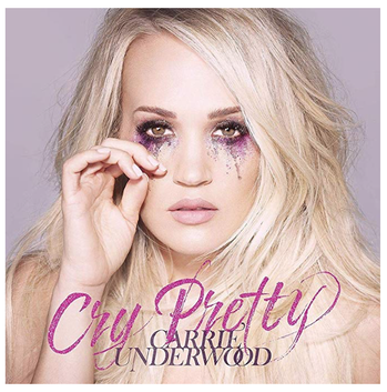 Carrie Underwood's Cry Pretty album cover or her crying in pink glitter