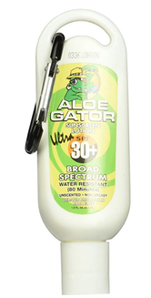 Aloe Gator small sunscreen container with carabiner product image