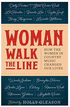 Woman walk the line book cover showing many signatures of country music female artists who contributed