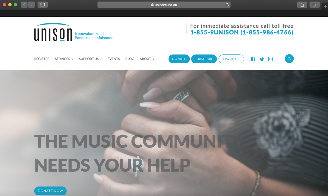 Homepage screenshot of Unison Benevolent Fund website