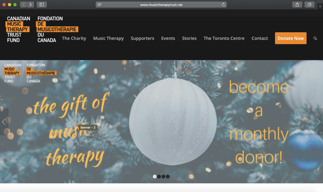 Homepage screenshot of Canadian Music Therapy Trust Fund website